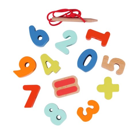 CLASSIC WORLD Drewniane Klocki do Nawlekania Cyfry Działania Matematyczne 13 el. CLASSIC WORLD Drewniane Klocki do Nawlekania Cyfry Działania Matematyczne 13 el.