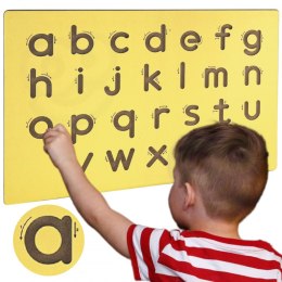 VIGA Drewniana Tablica Szablon Nauka Pisania Małe Litery Certyfikat FSC Montessori