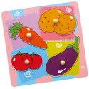 VIGA Drewniane Puzzle Warzywa Układanka Niespodzianka