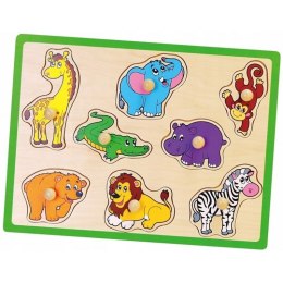 VIGA Drewniane Puzzle Zwierzęta z ZOO Układanka