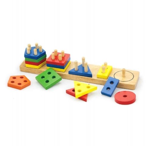 Viga Drewniane Klocki z sorterem kształtów Montessori Viga Drewniane Klocki z sorterem kształtów Montessori