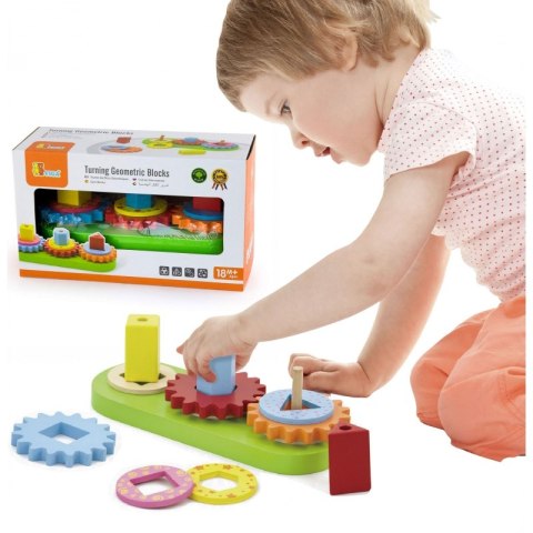 Viga Drewniany Edukacyjny Sorter Kształtów Kolorów i Wzorów Viga Drewniany Edukacyjny Sorter Kształtów Kolorów i Wzorów
