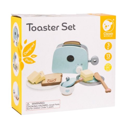 CLASSIC WORLD Drewniany Zestaw Toster 13 el. CLASSIC WORLD Drewniany Zestaw Toster 13 el.