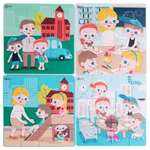 CLASSIC WORLD Puzzle 4w1 Dzień w Szkole CLASSIC WORLD Puzzle 4w1 Dzień w Szkole