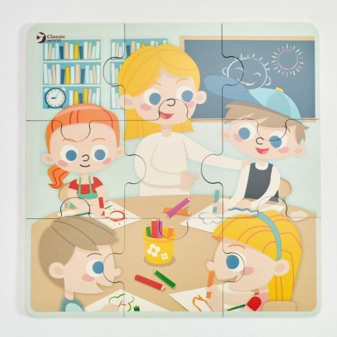 CLASSIC WORLD Puzzle 4w1 Dzień w Szkole CLASSIC WORLD Puzzle 4w1 Dzień w Szkole