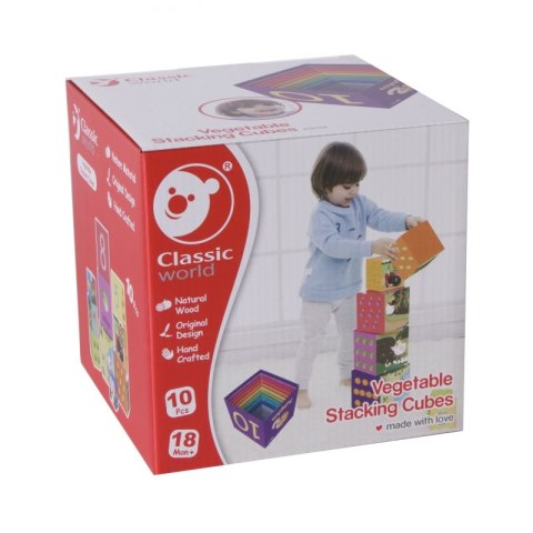 CLASSIC WORLD Układanka Nauka Liczenia Warzywa Piramidka Klocki 10 el. CLASSIC WORLD Układanka Nauka Liczenia Warzywa Piramidka Klocki 10 el.