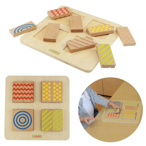 MASTERKIDZ Układanka Dwustronne Dotykowe Klocki Wizualne Montessori MASTERKIDZ Układanka Dwustronne Dotykowe Klocki Wizualne Montessori