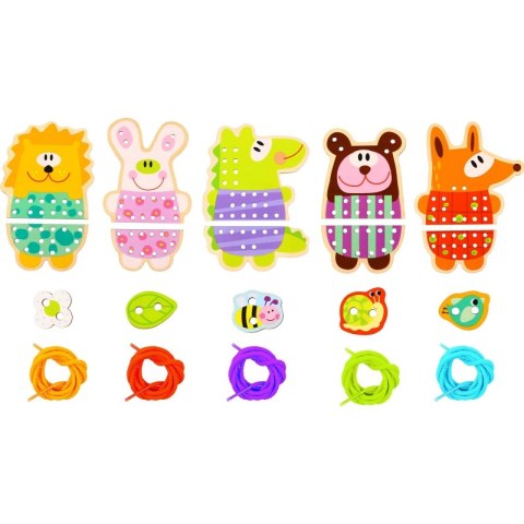 TOOKY TOY Drewniana Gra Zręcznościowa Zwierzątka do Sznurowania 5w1 TOOKY TOY Drewniana Gra Zręcznościowa Zwierzątka do Sznurowania 5w1