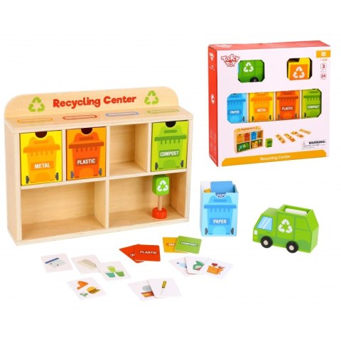 TOOKY TOY Drewniane Centrum Recyklingu Edukacyjny Sorter TOOKY TOY Drewniane Centrum Recyklingu Edukacyjny Sorter