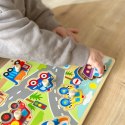TOOKY TOY Drewniane Puzzle Montessori Transport Pojazdy z Pinezkami Do Dopasowania