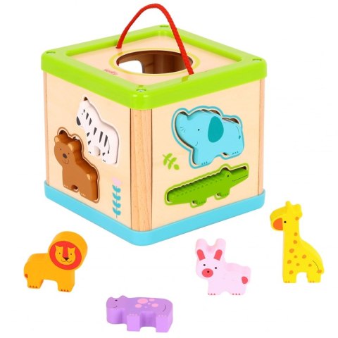 TOOKY TOY Drewniany Sorter Kostka Edukacyjna Zwierzątka TOOKY TOY Drewniany Sorter Kostka Edukacyjna Zwierzątka