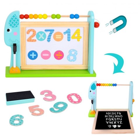 TOOKY TOY Duża Drewniana Tablica Dwustronna Magnetyczna+ Kredowa TOOKY TOY Duża Drewniana Tablica Dwustronna Magnetyczna+ Kredowa