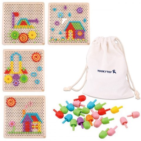 TOOKY TOY Mozaika Montessori Układanka z Pinezkami Wpinaczka 88 el. TOOKY TOY Mozaika Montessori Układanka z Pinezkami Wpinaczka 88 el.