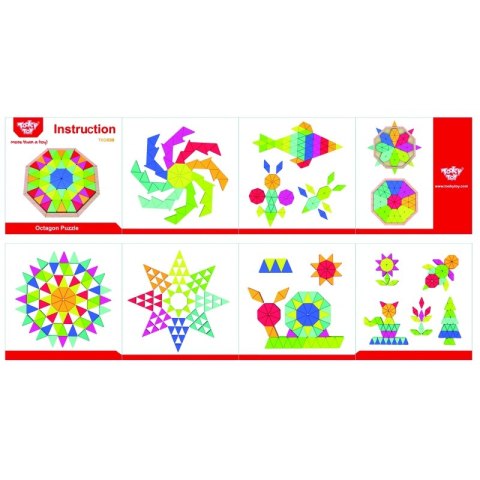 TOOKY TOY Puzzle Ośmiokątne Drewniana Mozaika Edukacyjna (73el.) TOOKY TOY Puzzle Ośmiokątne Drewniana Mozaika Edukacyjna (73el.)