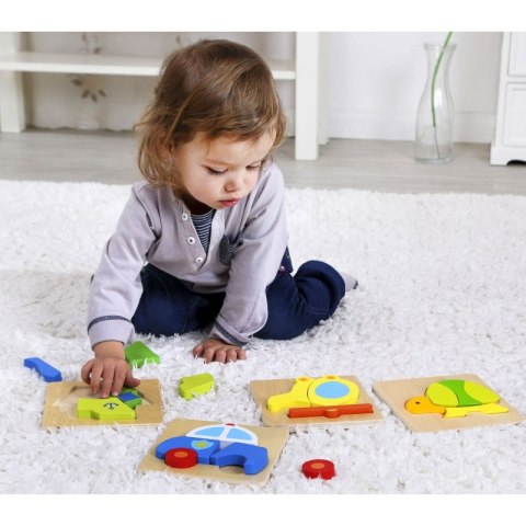 TOOKY TOY Puzzle Układanka Montessori Grube Klocki Żółw 5 el. TOOKY TOY Puzzle Układanka Montessori Grube Klocki Żółw 5 el.