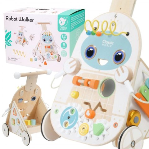 CLASSIC WORLD Chodzik Pchacz 4w1 Robot Walker dla Dzieci Ksylofon Lustro Sorter CLASSIC WORLD Chodzik Pchacz 4w1 Robot Walker dla Dzieci Ksylofon Lustro Sorter