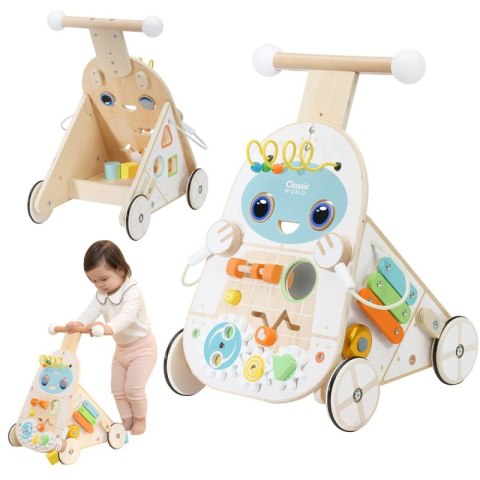CLASSIC WORLD Chodzik Pchacz 4w1 Robot Walker dla Dzieci Ksylofon Lustro Sorter CLASSIC WORLD Chodzik Pchacz 4w1 Robot Walker dla Dzieci Ksylofon Lustro Sorter