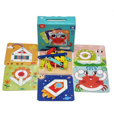 TOOKY TOY Drewniana Układanka Klocki Kołki Wzory Zwierząt do Odtworzenia Certyfikat FSC TOOKY TOY Drewniana Układanka Klocki Kołki Wzory Zwierząt do Odtworzenia Certyfikat FSC