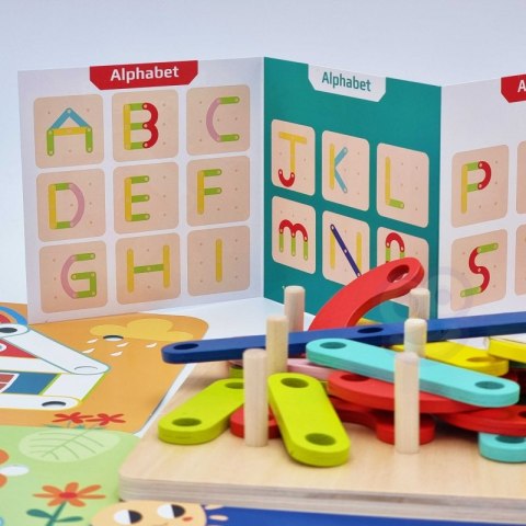 TOOKY TOY Drewniana Układanka Klocki Kołki Wzory Zwierząt do Odtworzenia Certyfikat FSC TOOKY TOY Drewniana Układanka Klocki Kołki Wzory Zwierząt do Odtworzenia Certyfikat FSC