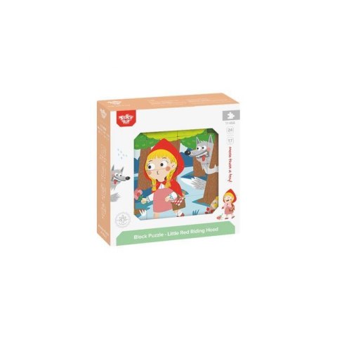 TOOKY TOY Drewniane Klocki Puzzle Układanka Montessori Czerwony Kapturek + Książeczka 17 el. TOOKY TOY Drewniane Klocki Puzzle Układanka Montessori Czerwony Kapturek + Książeczka 17 el.