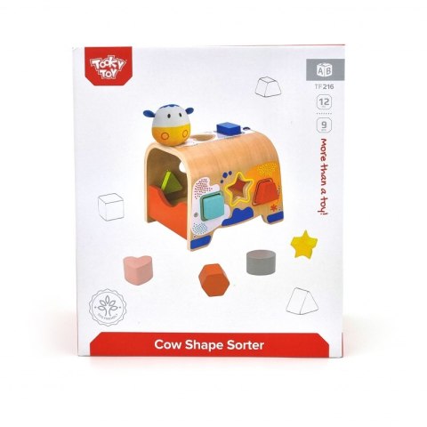 TOOKY TOY Drewniany Sorter Kształtów Krówka Klocki Kształty 6 el. TOOKY TOY Drewniany Sorter Kształtów Krówka Klocki Kształty 6 el.