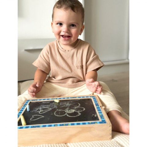 TOOKY TOY Tablica Magnetyczna Kredowa 2w1 Układanka Puzzle Kształty 117 el. Certyfikat FSC