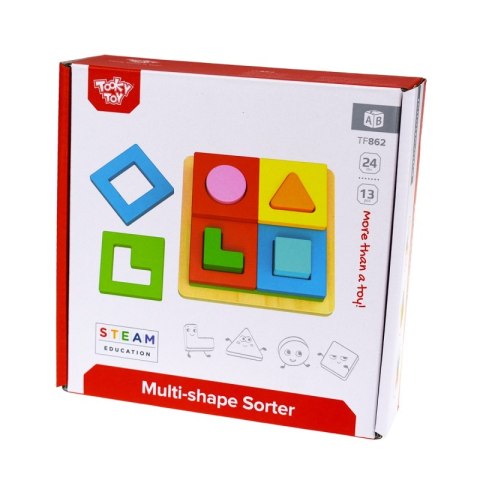 TOOKY TOY Układanka Montessori Kształty i Kolory FSC TOOKY TOY Układanka Montessori Kształty i Kolory FSC