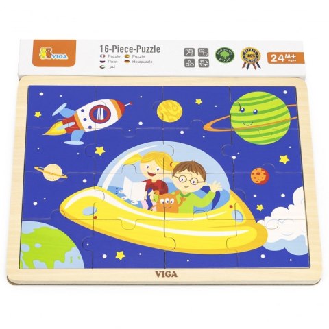 VIGA Drewniane Puzzle Podróż w Kosmos 16 elementów VIGA Drewniane Puzzle Podróż w Kosmos 16 elementów