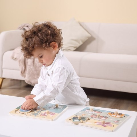 VIGA PolarB Drewniane Puzzle Pojazdy z Pinezkami VIGA PolarB Drewniane Puzzle Pojazdy z Pinezkami