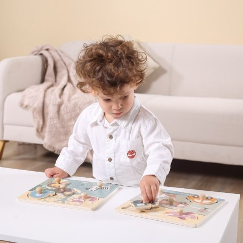 VIGA PolarB Drewniane Puzzle Pojazdy z Pinezkami VIGA PolarB Drewniane Puzzle Pojazdy z Pinezkami