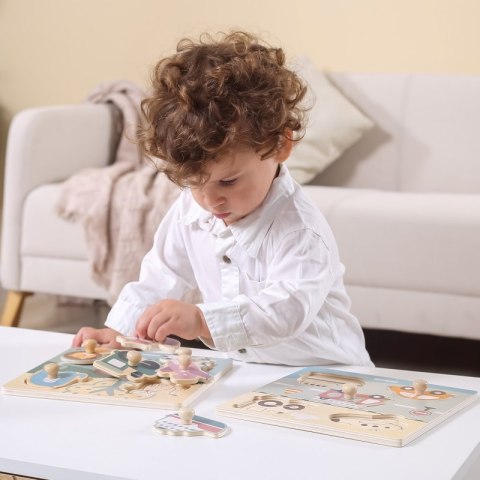 VIGA PolarB Drewniane Puzzle Pojazdy z Pinezkami VIGA PolarB Drewniane Puzzle Pojazdy z Pinezkami