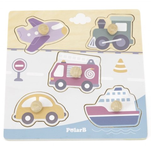 VIGA PolarB Drewniane Puzzle Pojazdy z Pinezkami VIGA PolarB Drewniane Puzzle Pojazdy z Pinezkami