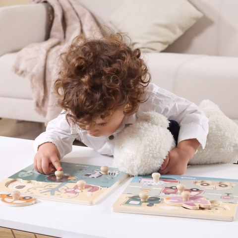 VIGA PolarB Drewniane Puzzle Pojazdy z Pinezkami VIGA PolarB Drewniane Puzzle Pojazdy z Pinezkami