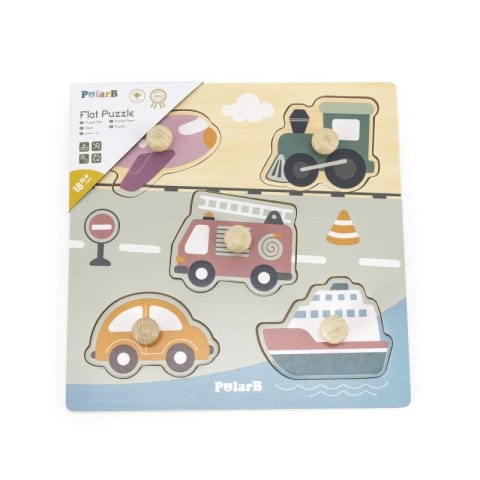 VIGA PolarB Drewniane Puzzle Pojazdy z Pinezkami VIGA PolarB Drewniane Puzzle Pojazdy z Pinezkami