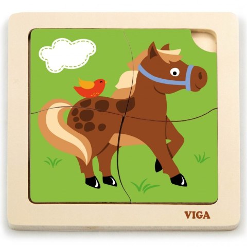 VIGA Poręczne Drewniane Puzzle Konik VIGA Poręczne Drewniane Puzzle Konik