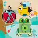 TOOKY TOY Drewniana Tablica Edukacyjna Sorter Trening Ćwiczenia Sznurek Guzik Klamerka