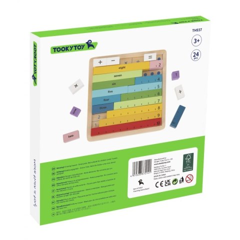 TOOKY TOY Drewniana Tablica Matematyczna Nauka Liczenia Liczydło TOOKY TOY Drewniana Tablica Matematyczna Nauka Liczenia Liczydło