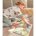 TOOKY TOY Drewniane Puzzle Montessori Pojazdy Samochody Samolot Statek Miasto Dopasuj Kształty