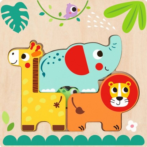 TOOKY TPY Drewniane Puzzle Montessori Wielowarstwowe Tablica Zwierzątka Leśne 7 el. TOOKY TPY Drewniane Puzzle Montessori Wielowarstwowe Tablica Zwierzątka Leśne 7 el.