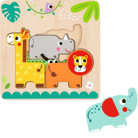 TOOKY TPY Drewniane Puzzle Montessori Wielowarstwowe Tablica Zwierzątka Leśne 7 el. TOOKY TPY Drewniane Puzzle Montessori Wielowarstwowe Tablica Zwierzątka Leśne 7 el.