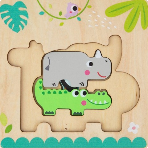 TOOKY TPY Drewniane Puzzle Montessori Wielowarstwowe Tablica Zwierzątka Leśne 7 el. TOOKY TPY Drewniane Puzzle Montessori Wielowarstwowe Tablica Zwierzątka Leśne 7 el.