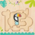 TOOKY TPY Drewniane Puzzle Montessori Wielowarstwowe Tablica Zwierzątka Leśne 7 el.