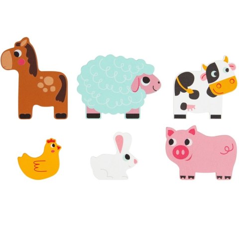 TOOKY TOY Drewniane Puzzle Montessori Wielowarstwowe Tablica Zwierzątka na Farmie 7 el. TOOKY TOY Drewniane Puzzle Montessori Wielowarstwowe Tablica Zwierzątka na Farmie 7 el.