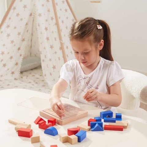 VIGA Drewniana Gra Budowanie Klocki 3D Montessori VIGA Drewniana Gra Budowanie Klocki 3D Montessori