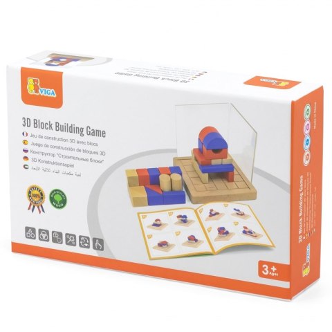 VIGA Drewniana Gra Budowanie Klocki 3D Montessori VIGA Drewniana Gra Budowanie Klocki 3D Montessori