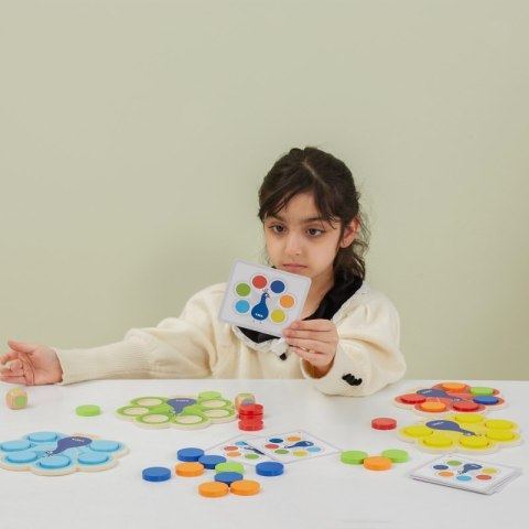 VIGA Drewniana Gra Dopasuj Kolory Pawi Ogon Montessori + Karty VIGA Drewniana Gra Dopasuj Kolory Pawi Ogon Montessori + Karty
