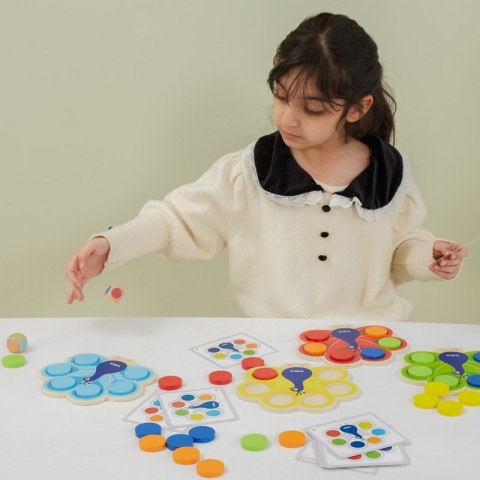 VIGA Drewniana Gra Dopasuj Kolory Pawi Ogon Montessori + Karty VIGA Drewniana Gra Dopasuj Kolory Pawi Ogon Montessori + Karty