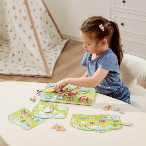 VIGA Drewniana Sznurowanka Przeplatanka Zwierzęta na Farmie Montessori VIGA Drewniana Sznurowanka Przeplatanka Zwierzęta na Farmie Montessori