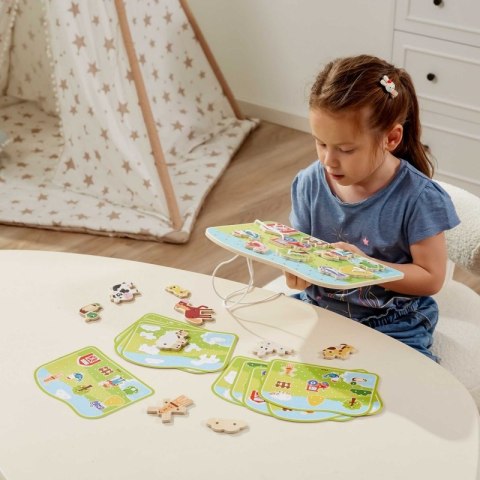 VIGA Drewniana Sznurowanka Przeplatanka Zwierzęta na Farmie Montessori VIGA Drewniana Sznurowanka Przeplatanka Zwierzęta na Farmie Montessori