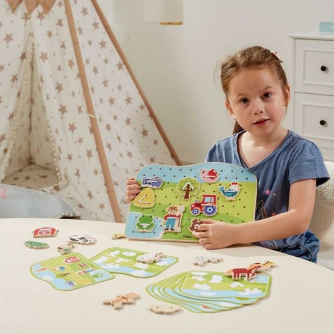 VIGA Drewniana Sznurowanka Przeplatanka Zwierzęta na Farmie Montessori VIGA Drewniana Sznurowanka Przeplatanka Zwierzęta na Farmie Montessori